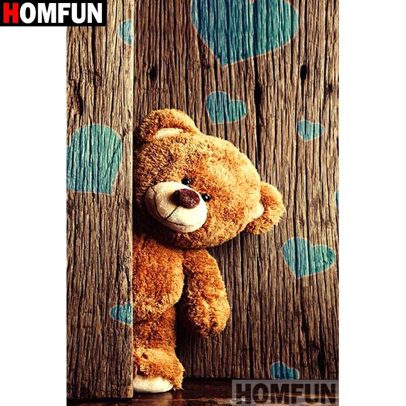 Алмазная 5D картина HOMFUN мультяшный медведь вышивка крестиком из