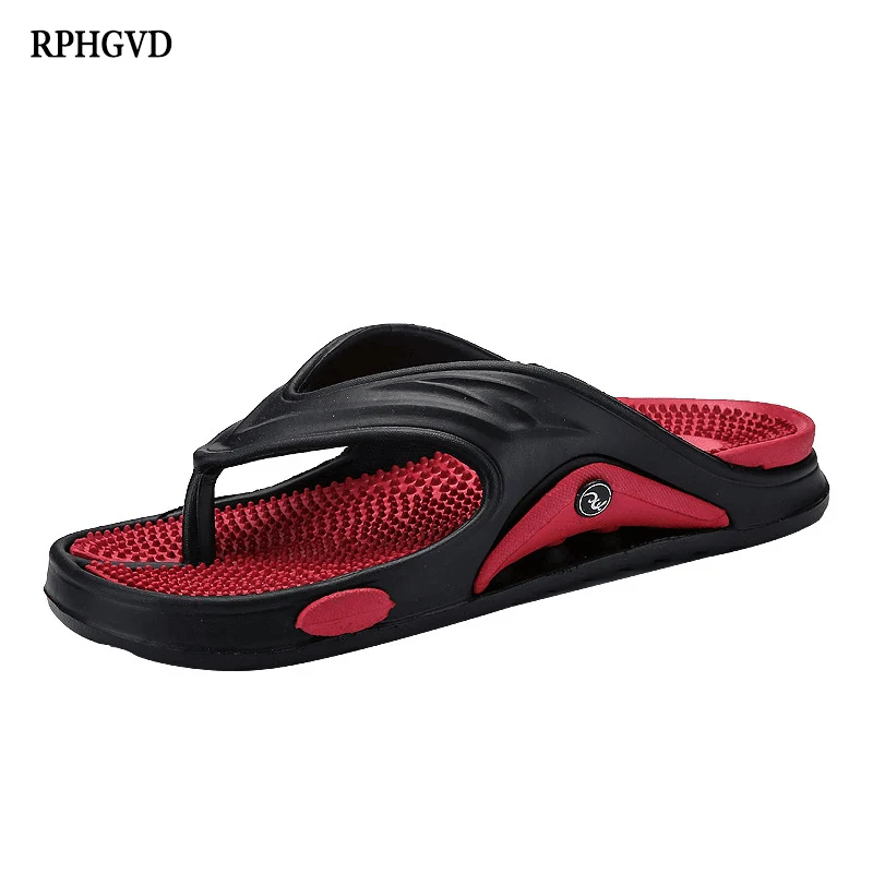 2019 г. Новые Летние вьетнамки мужские массажные тапочки модные Вьетнамки пляжная