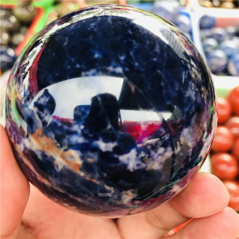 

Natural Sodalite Sphere Quartz Crystal Gemstone Power Ball Orb Natural stones and minerals reiki Healing for home decoratio