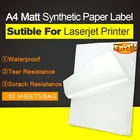 А4 Лазерная Глянцевая PP синтетическая бумага для этикеток-50 листов всепогодный  Разрывная, постоянная самоклеющаяся наклейка для принтера