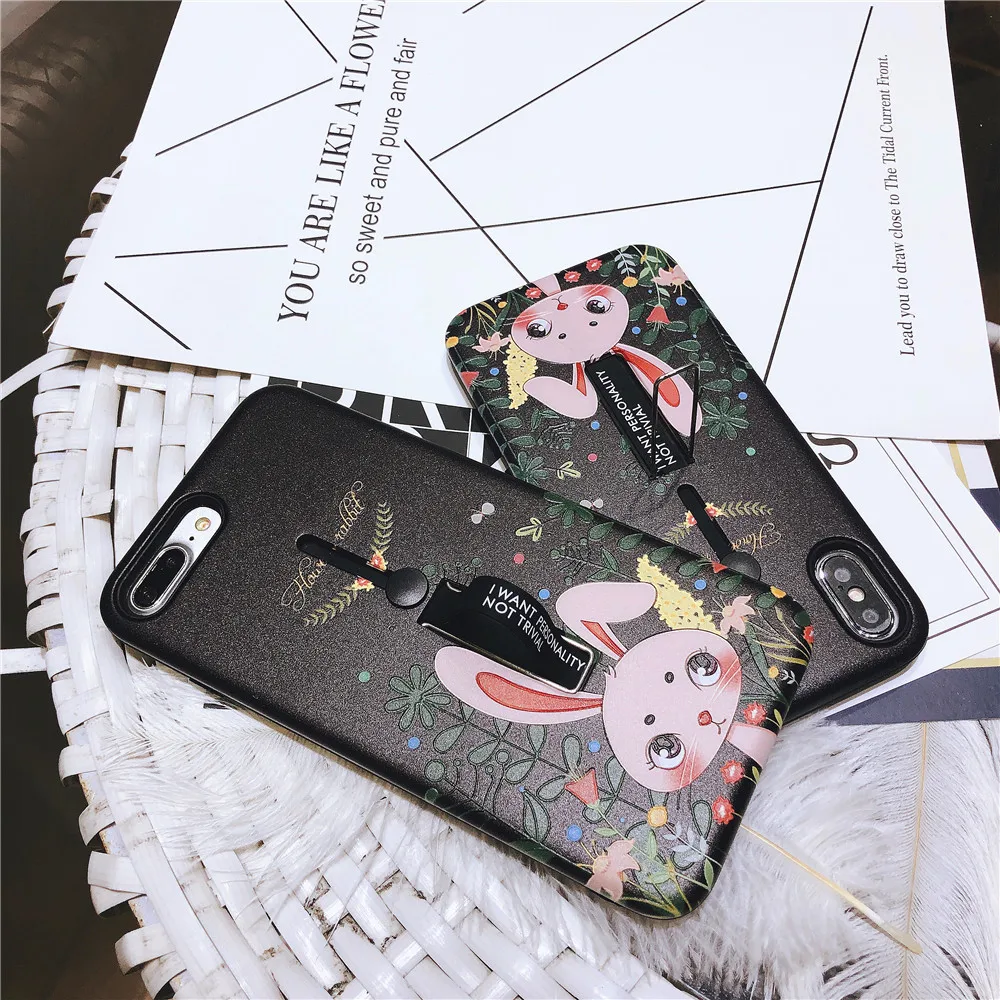 Забавный милый кролик 3D рельефный телефонный чехол для Apple iPhone X XS MAX XR скрыть