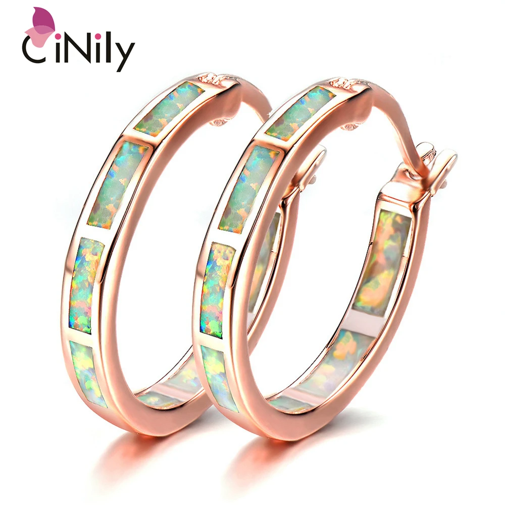 CiNily роскошные большие серьги-кольца с розовым огненным опалом Роза круглые