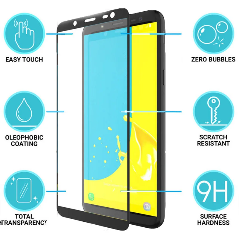 С уровнем твердости 9 H Стекло для Samsung Galaxy A7 2018 мягкий чехол из закаленного Экран