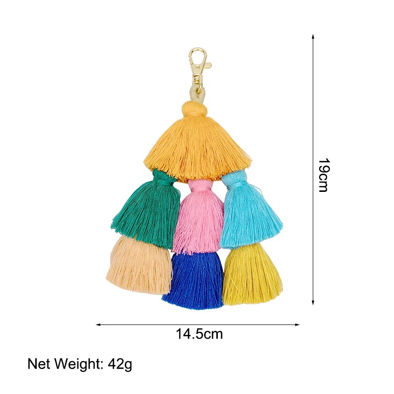 Женский хлопковый брелок ручной работы 190 мм|bag pendant|tassel key chaincharm keychain |