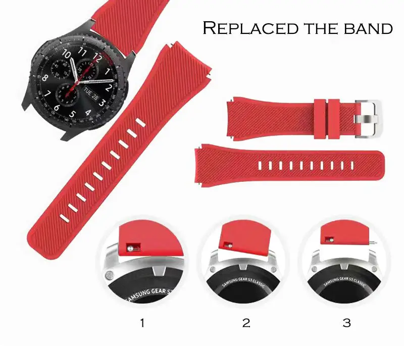 Ремешок URVOI для Samsung Gear S3 R760 R770 цветной активный Силиконовый браслет с застежкой