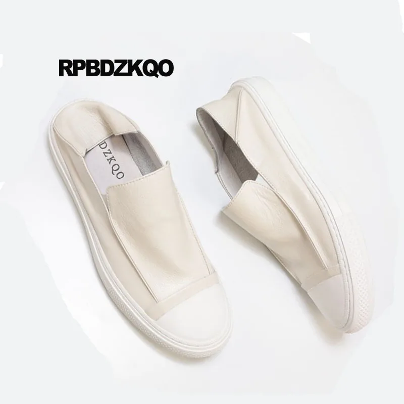 Driving Real Leather Luxury Brand Shoes Men High Quality Sneakers Slip On New Handmade Genuine Trainers White Casual Skate | Обувь