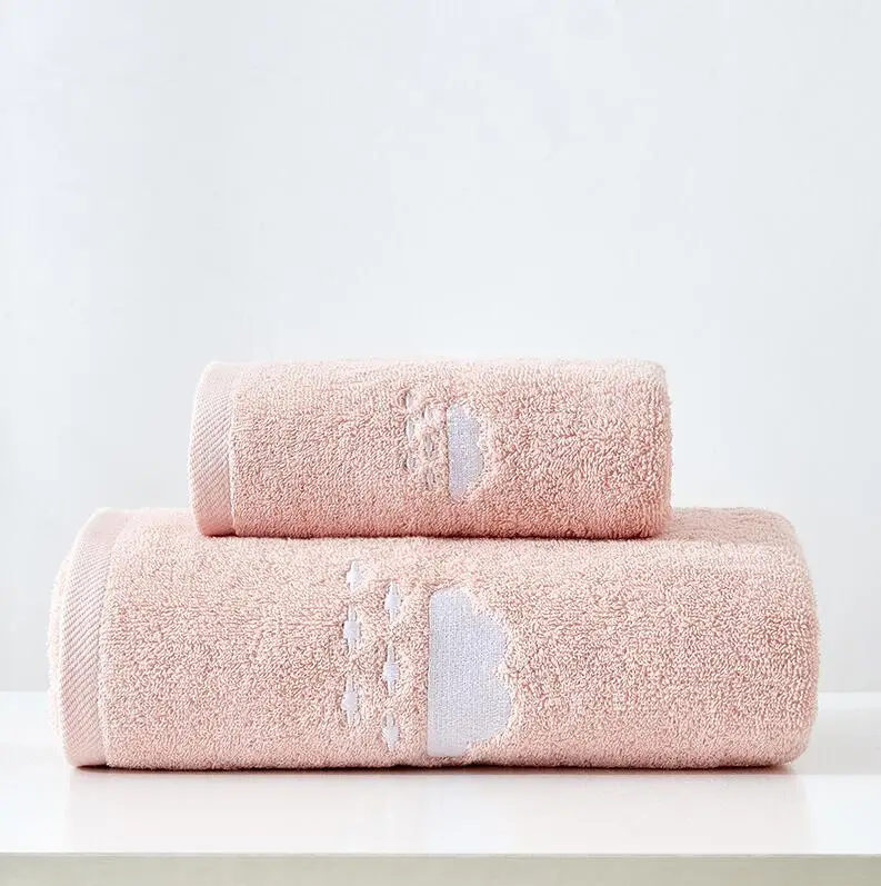 pink LREA 1 шт. модное милое полотенце для ванной с узором в погоду хлопок материал мягкий и удобный защищает вашу кожу 70x140 см - Цвет: pink