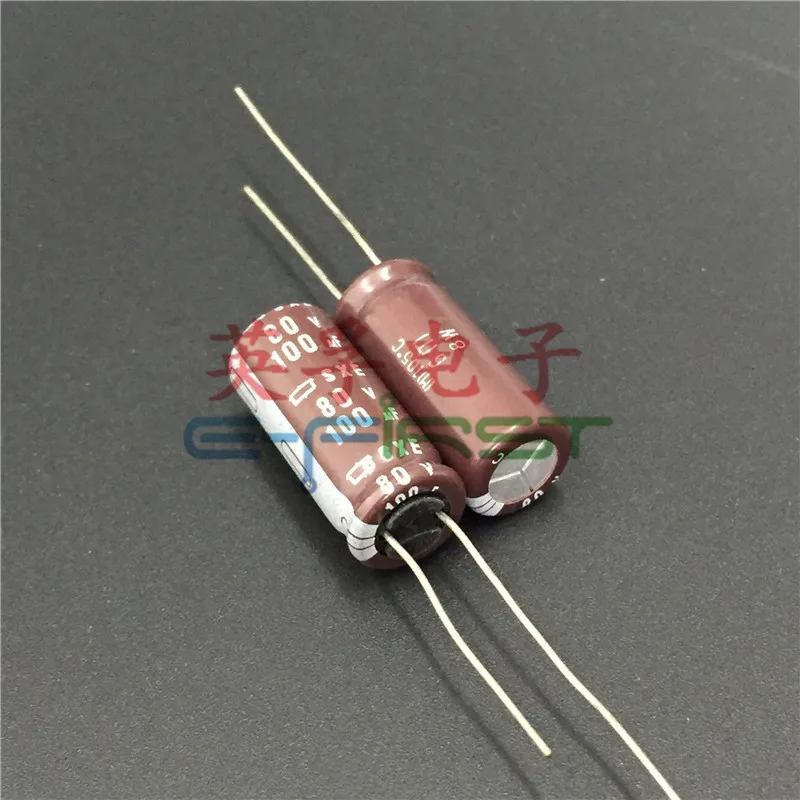 10pcs/30pcs Nippon Chemical Nippon 80v100uf SXE Aluminum Electrolytic Capacitor 10x25 Low ESR free shipping