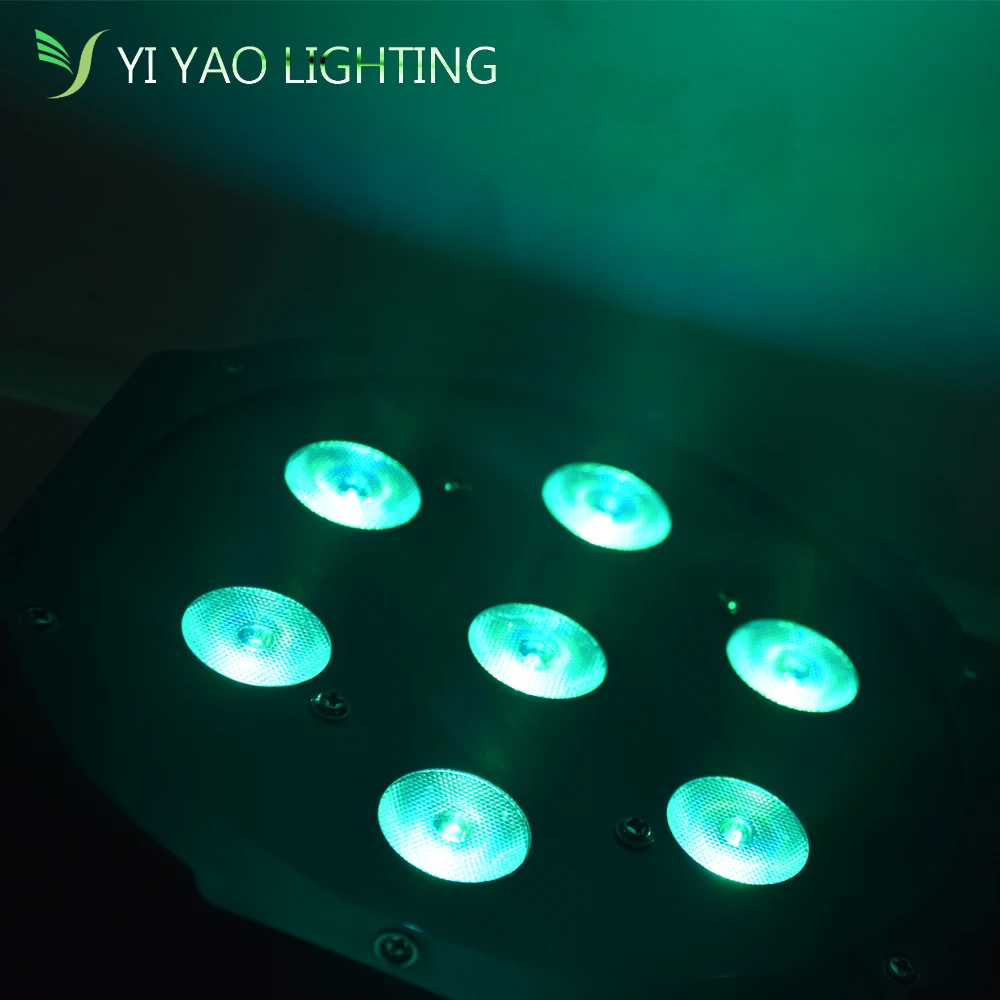 Яркий плоский светодиодный прожектор Par 7X12W RGBW с DMX512 4 в 1 сценический эффект