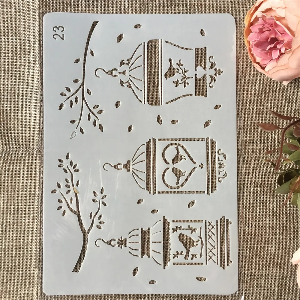 

New 26cm Bird Cage Branch DIY Craft Layering Stencils Painting Scrapbooking Stamping Embossing Album Paper Card Template