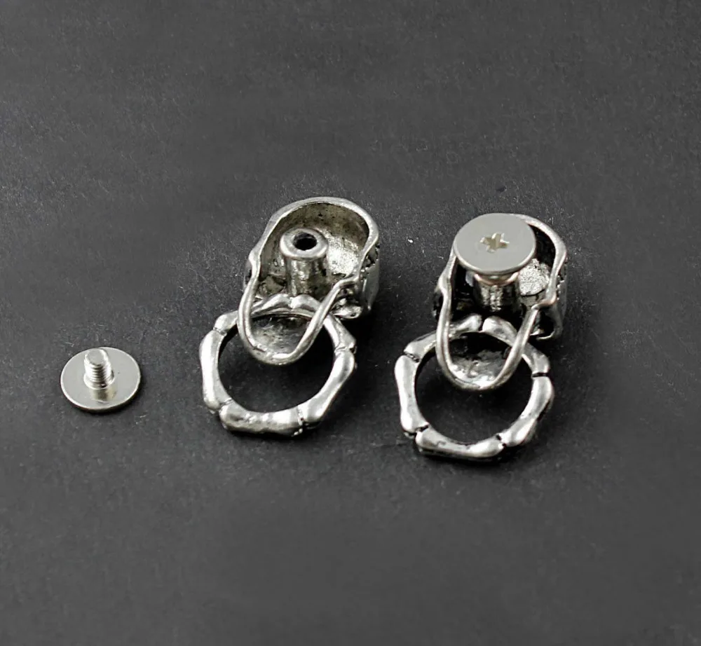 5 шт. винт с черепом серебристого цвета кольцом Байкерская цепь соединитель
