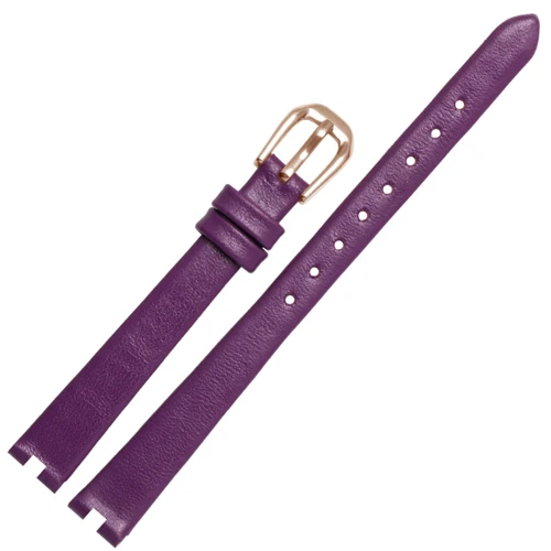 Purple Маленький размер ультра тонкий ремешок 10*3 мм Натуральная кожа ремешок для часов Замена Tissot T003 браслет женский браслет - Цвет ремешка: Purple