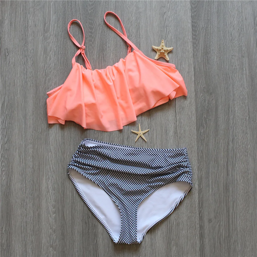 2017 бикини для женщин с открытыми плечами Купальник высокой талией бразильское