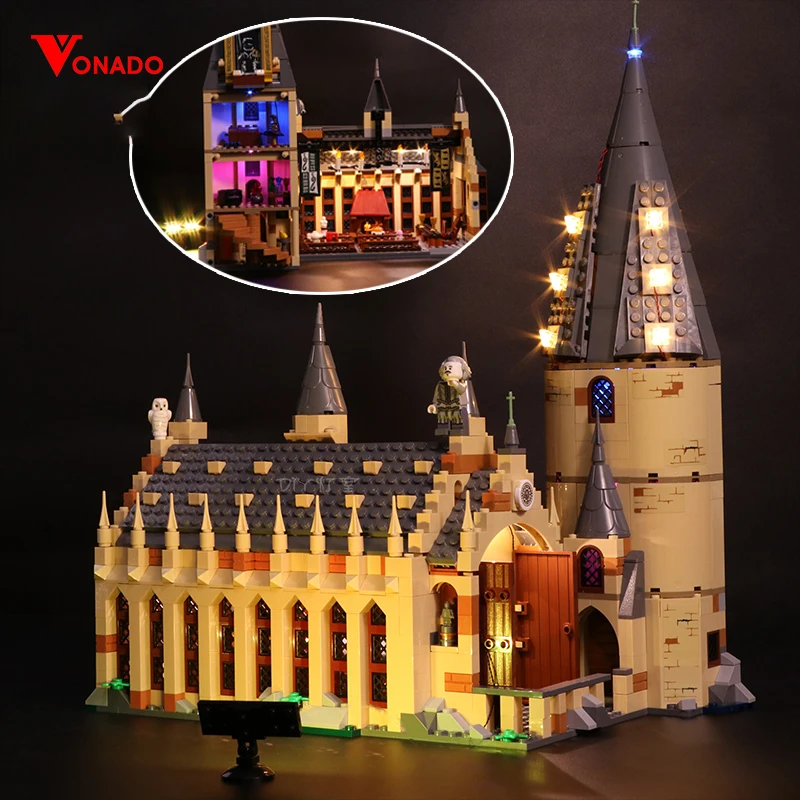 Светодиодный светильник набор для Lego 75954 16052 Гарри кино lego Хогвартс большой зал