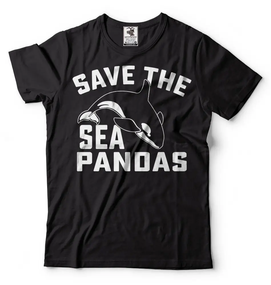 

2019 Fashion Summer Style Tilikum Orca T-shirts Save The Sea Panda Fee Orca T-shirts Tee shirt