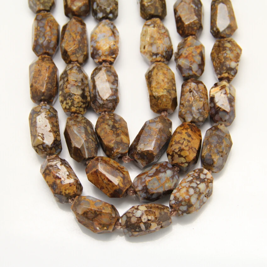 Brown Opal Faceted Nugget Loose Beads Pendants Jewelry 15.5&quot strand Raw Stones Drilled Cut Slab Necklace | Украшения и