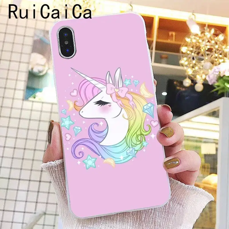 Чехол Ruicaica с рисунком радуги единорога из ТПУ мягкий чехол для iPhone X XS MAX 6 6s 7 plus 8 Plus