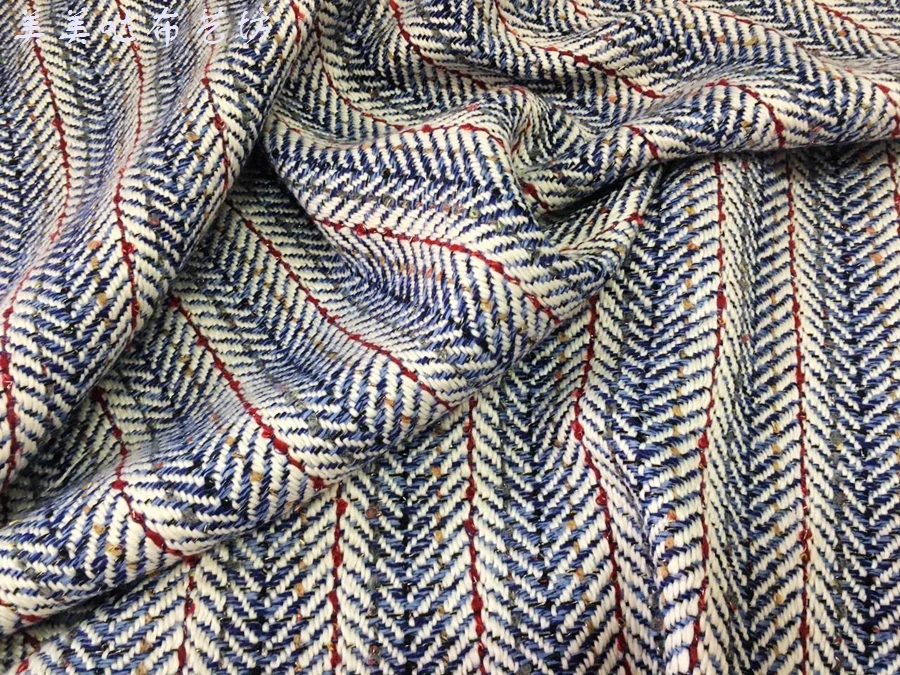 Бесплатная доставка твидовая ткань из 20% шерсти в клетку и елочку с золотой