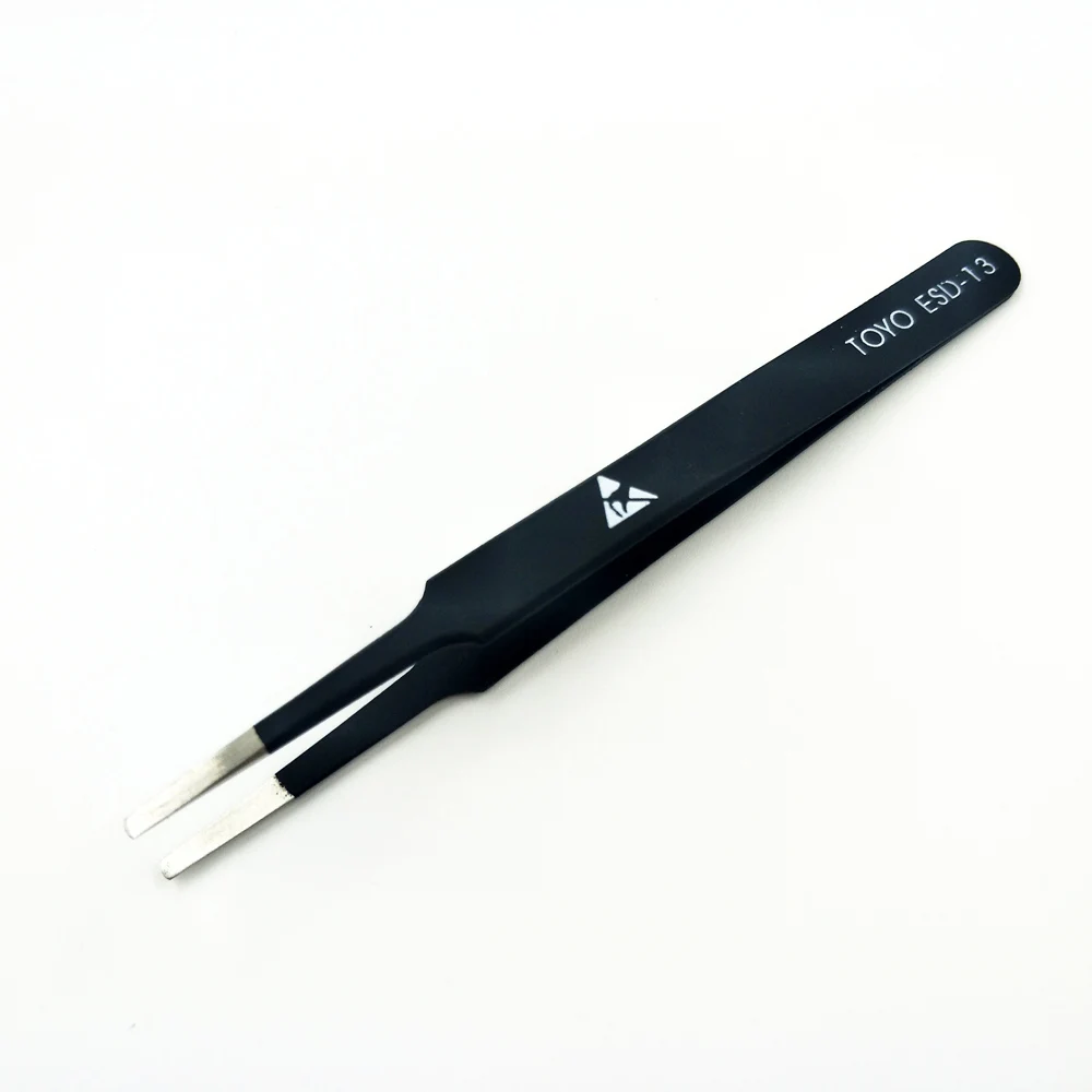 High Quality TOYO ESD Anti-static Tweezers Precision Elbow Beak Straight Round Stainless Steel Electronic Clip | Инструменты