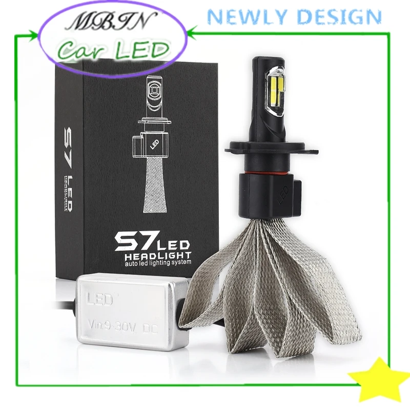 Акция! Двойной луч S7 turbo LED H4 HB2 9003 COB 32W 4000lm 6000K Автомобильная фара противотуманная