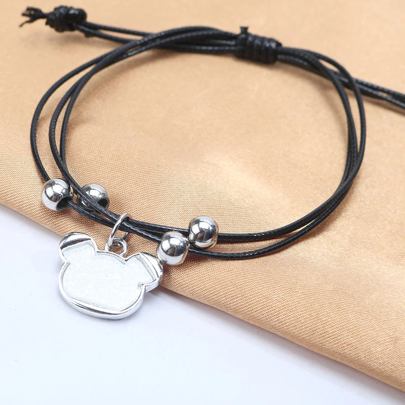 BRAVEKISS 2Pcs/Pair Trendy Bear Shape Charm Bracelets &amp Bangles Couple Pendants Bracelet for Women Fashion Jewelry Gifts BPB0485 |