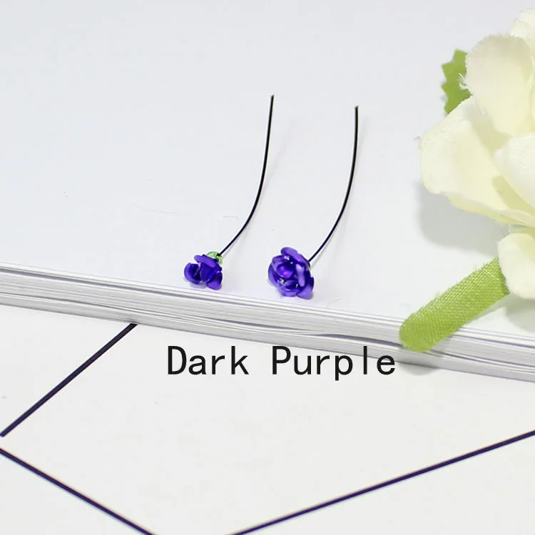 Small-Dark Purple 15 шт Красочный мини декор в виде цветка розы для наполнителя флакон с рисом стекло Желая бутылка Шарм Кулон - Окраска металла: Small-Dark Purple