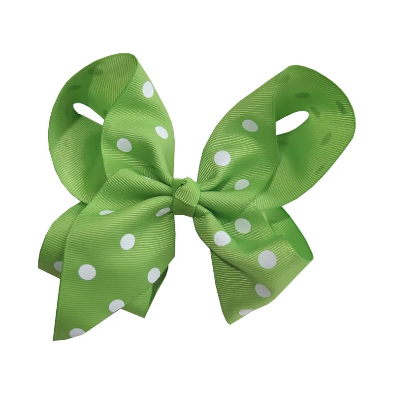 550 Apple Green 6 шт 4 дюйма горошек волосы луки для маленьких девочек Заколки для волос заколки для волос аксессуары шпилька Головные уборы лента для волос Луки заколки - Цвет: 550 Apple Green