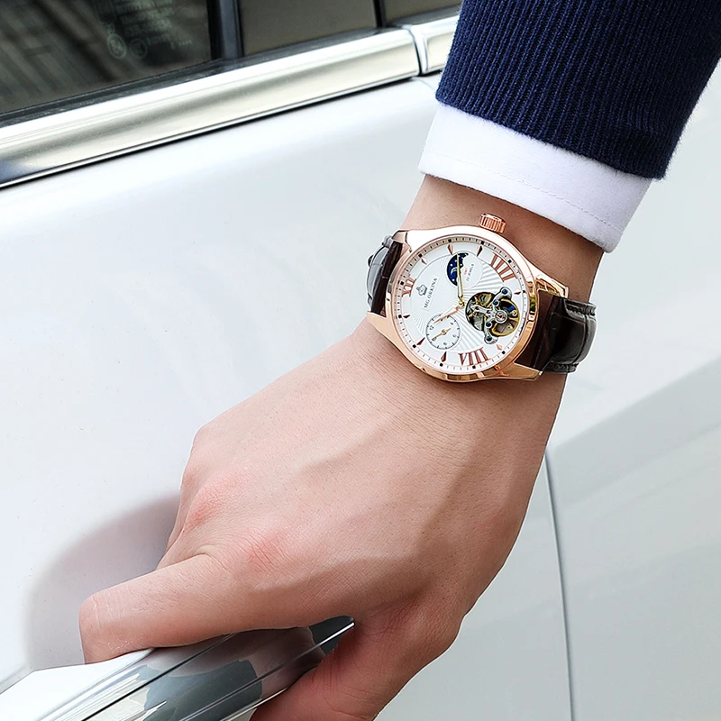 ORKINA качество Tourbillon для мужчин смотреть Автоматическая Чайка дизель часы человек световой водонепроница механические часы стимпанк