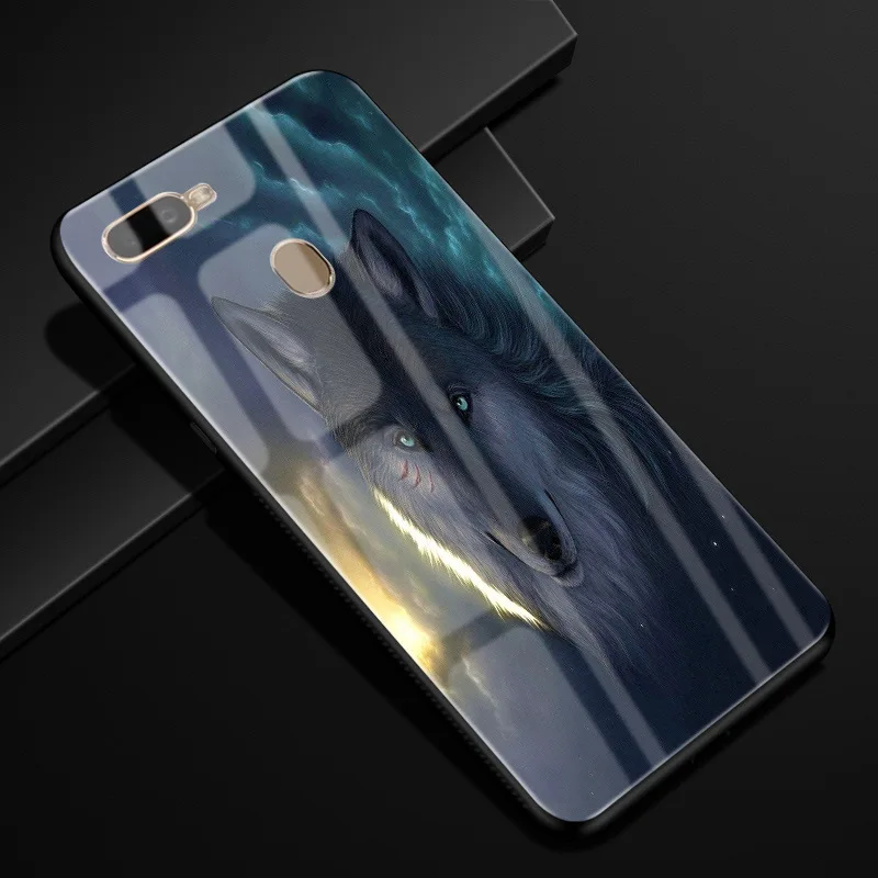 21 Для OPPO A7 чехол 6,2 ''стеклянный силиконовый бампер+ Жесткий PC стекло задняя крышка для OPPO AX7 CPH1901 CPH 1901 OPPOA7 AX 7 A 7 чехол для телефона s - Цвет: 21
