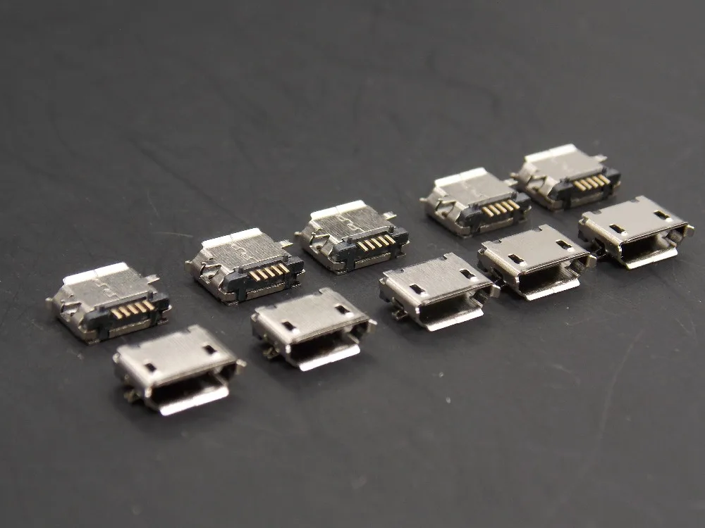Горячее предложение 20 шт. гнездовой разъем Micro USB Тип B 180 Градусов 5-Контактный SMD SMT