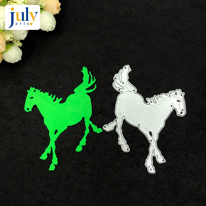 

Julyarts Cutting Dies Silver Horse Embossing Stencil DIY Scrapbook Paper Album for Handwork Creative Carbon Steel Material