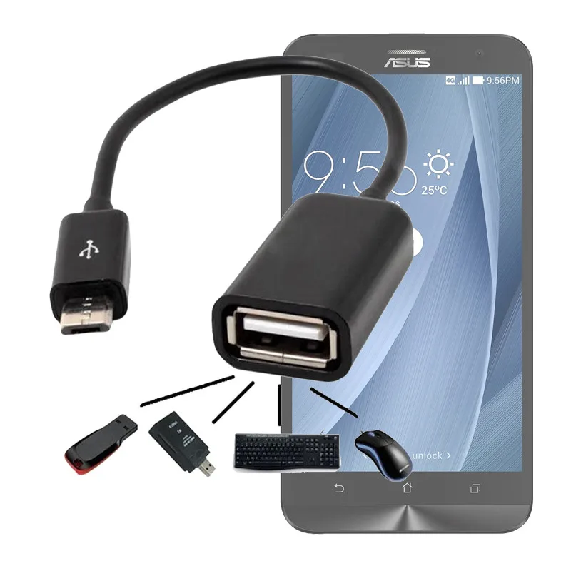 Микро USB 2 0 хост OTG кабель адаптер для Asus Zenfone 3 Laser Max Selfie 4 5 6 Zenpad 7 S 8 10 планшет