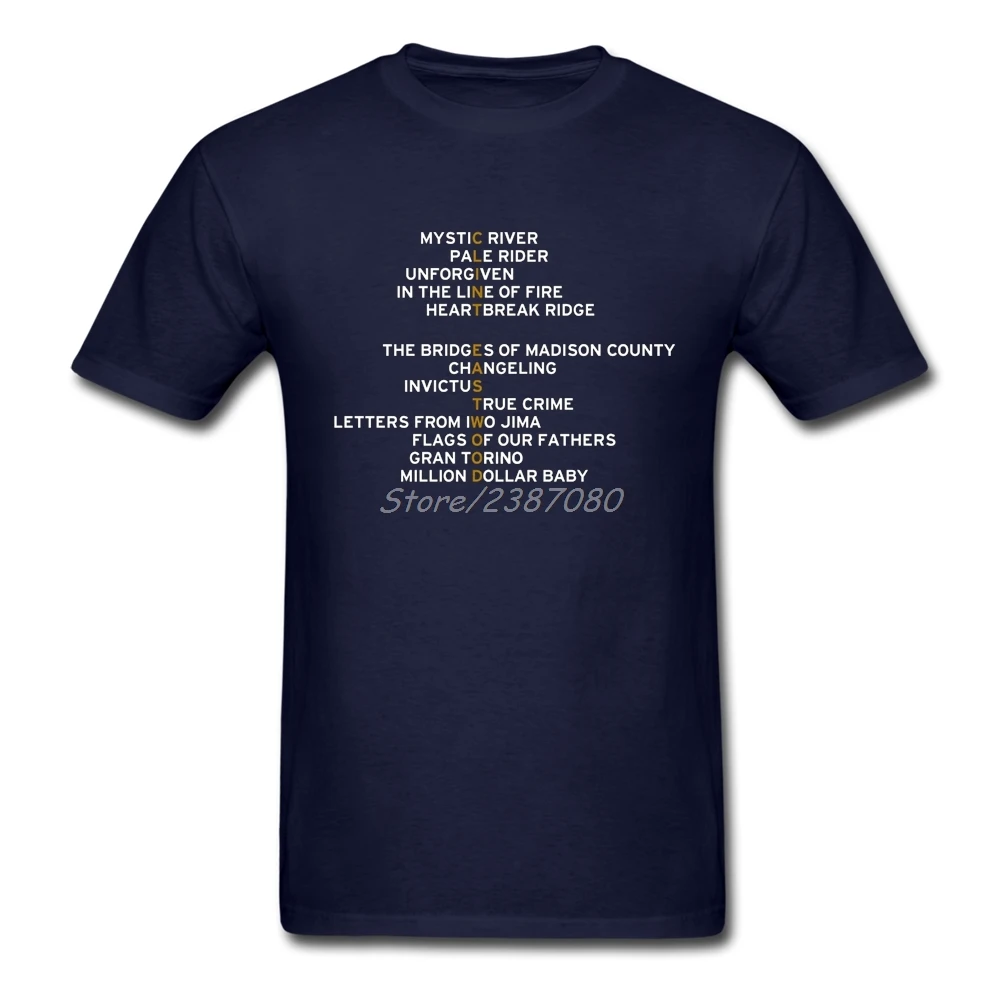 Клин Иствуд футболка на заказ короткий рукав Для Мужчин's Футболки Поп Camiseta