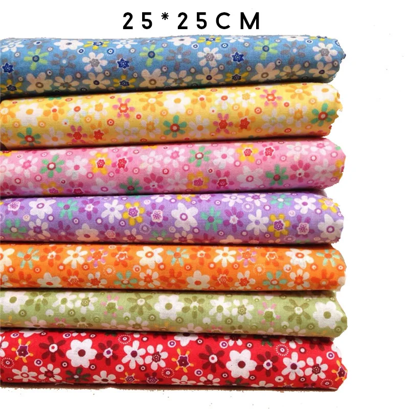 7 шт. хлопковые ткани в виде подсолнуха 25 х25 см|sunflower cotton fabric|fabrics for patchworkcotton fabric |