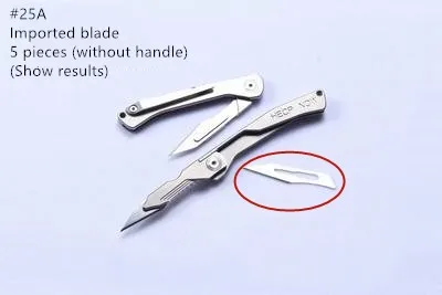 NO.25A 5PCS Титановый сплав складной универсальный нож хирургическое лезвие EDC портативный открытый складной нож универсальный нож можно заменить лезвие - Цвет: NO.25A 5PCS