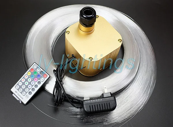 

decoration Twinkle stars effect 16W RGB+W fiber optic lights led light engine+ top PMMA optical fibers mix size wireless control