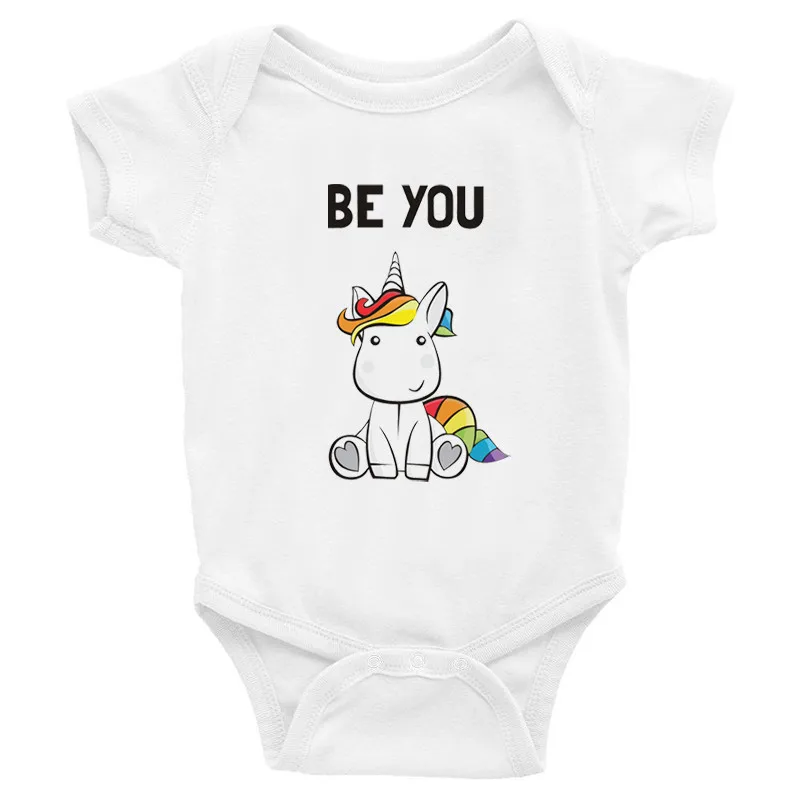 Для маленьких мальчиков девочек Onesie Infant забавные боди Ромпе печатных с