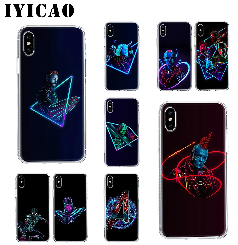 IYICAO Человек паук Железный человек Жесткий Чехол для iPhone 4 4S 5 5S Se 6 7plus 8 8Plus X XS MAX XR 6s