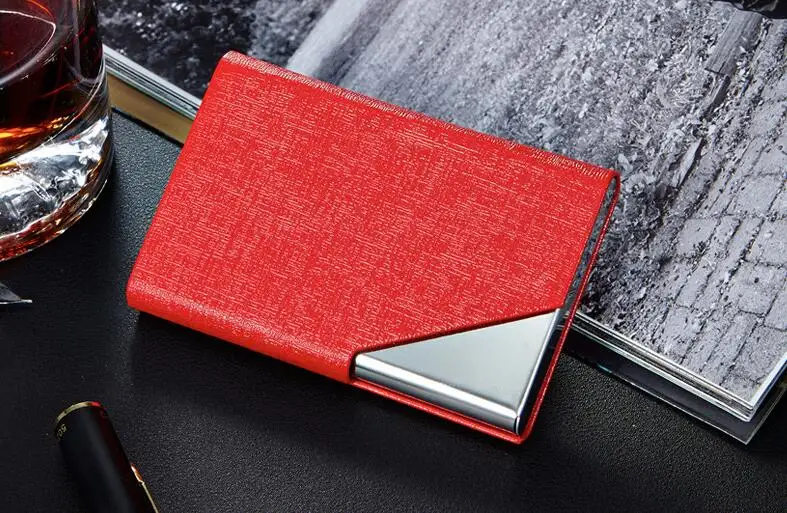 Rfid кошелек Бизнес ID кредитный держатель для карт для женщин и мужчин модный бренд Металлический Алюминиевый футляр для карт памяти из искусственной кожи Porte Carte - Цвет: Красный