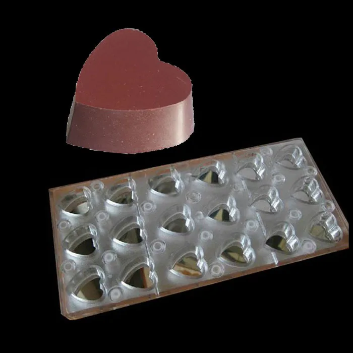 

PC Heart Shape With Mirror Clear Magnetic Chocolate Sheet Polycarbonate Magnet pudding jelly transfer baking Mold Mould Tools