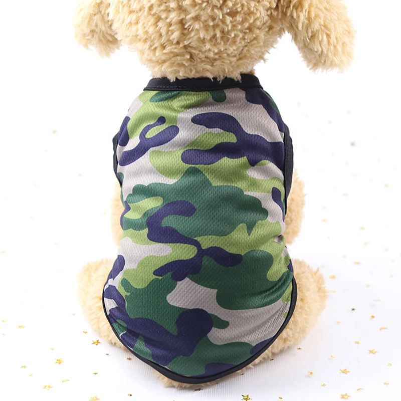 DOGGYZSTYLE Pet Камуфляжный жилет Лето охлаждения Футболка Тедди Чихуахуа Костюмы