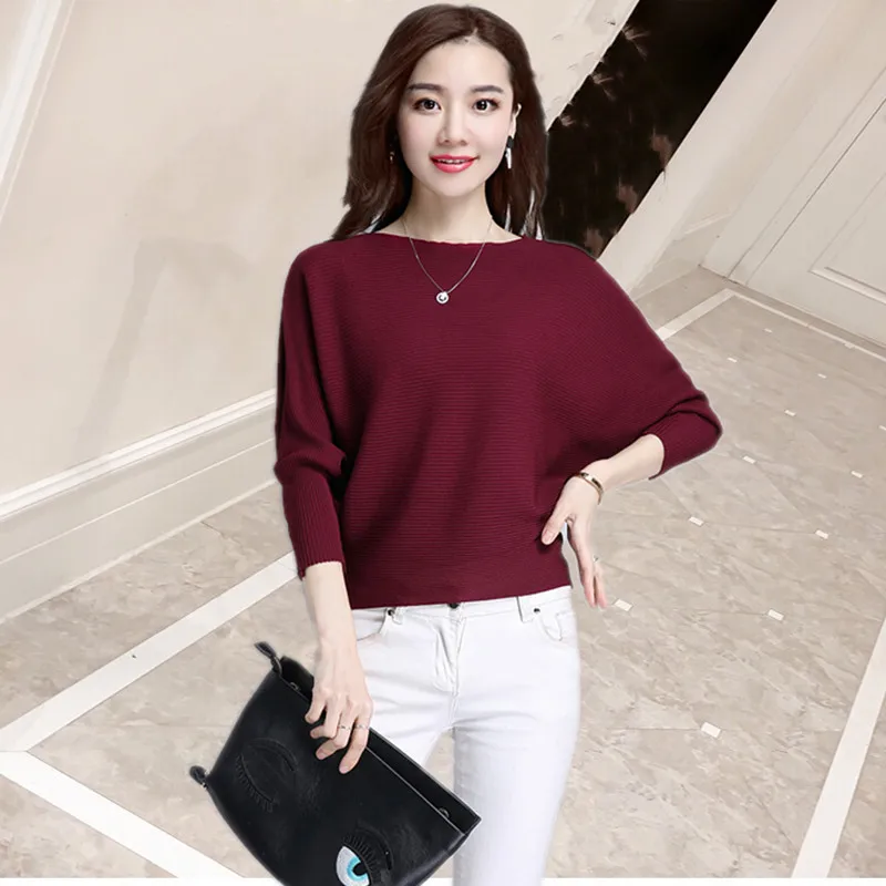 Осень 2019 г. Асимметричный большой в форме крыла летучей мыши рукавом вязаный