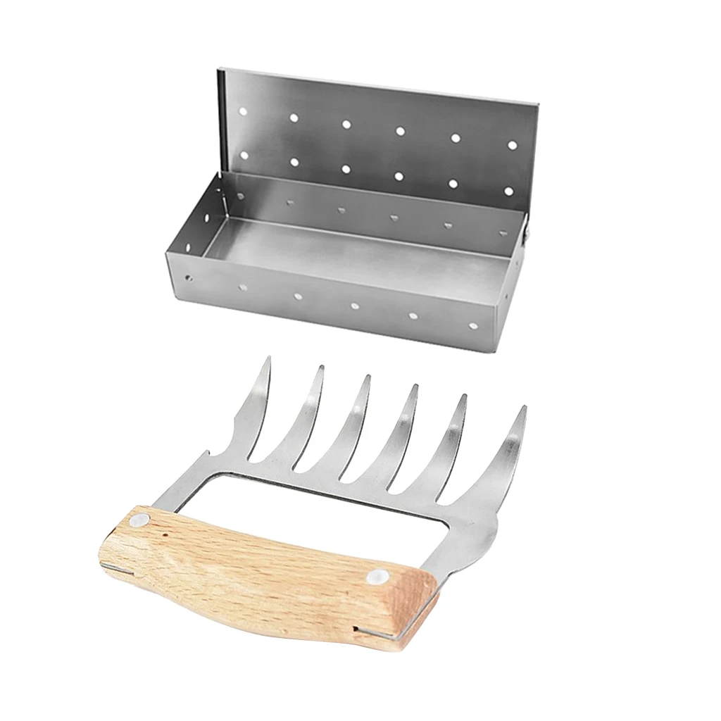 Курильщик для мяса барбекю коробка деревянные чипсы и 1 шт. коготь