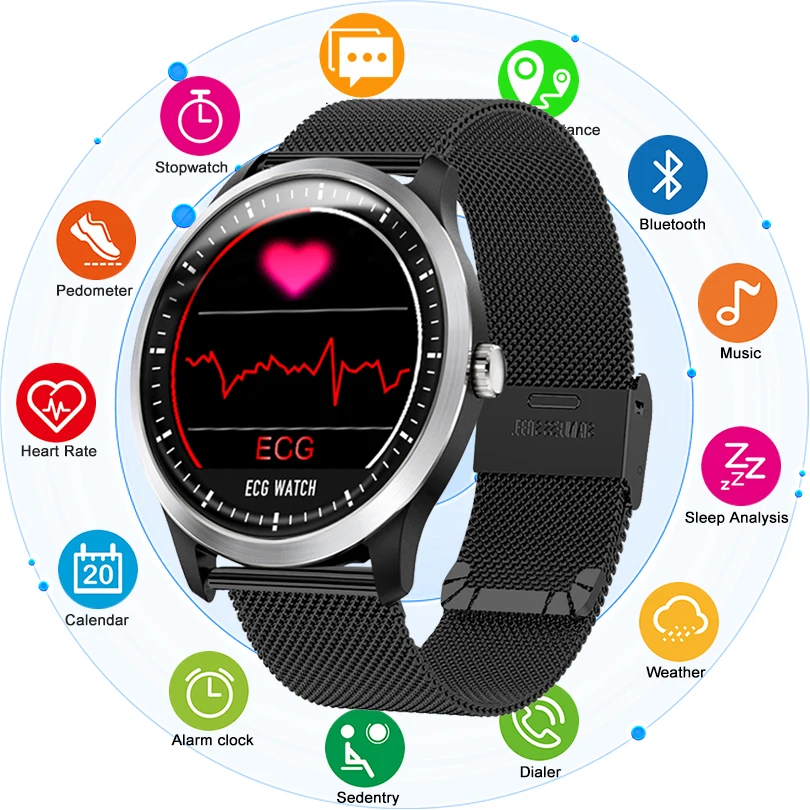 Special Price CHENXI N58 ECG PPG Smart watch men women electrocardiograph display holter ecg blood pressure monitor heart rate smartwatch