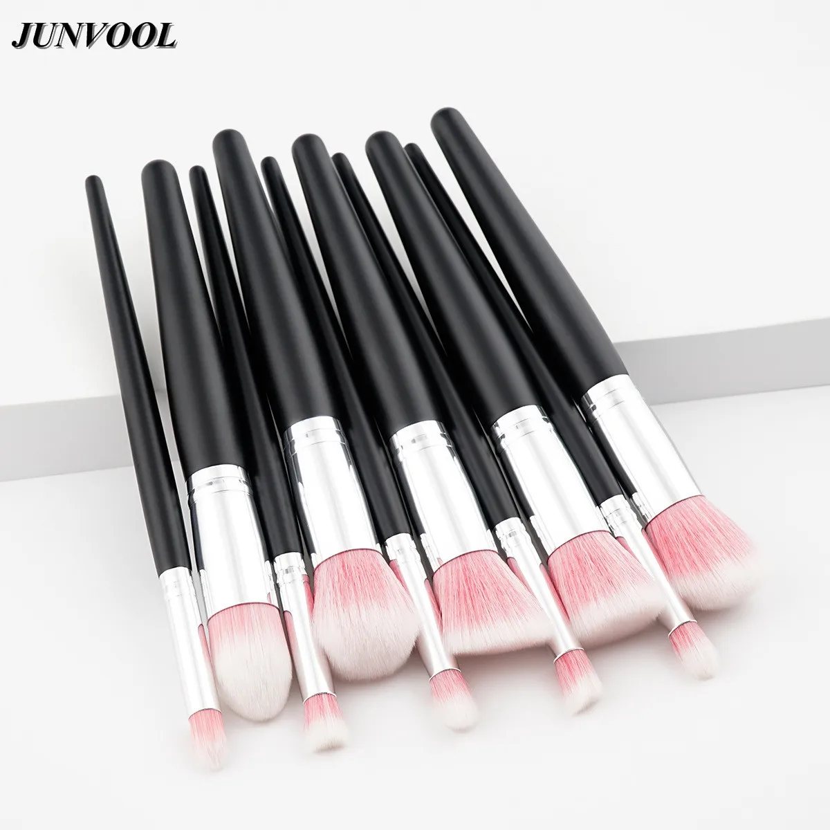 10Pcs Professional Makeup Brush Sets Pink Soft Synthetic Hair Make Up Tools Kit Foundation Cosmetic Beauty Brushes | Красота и