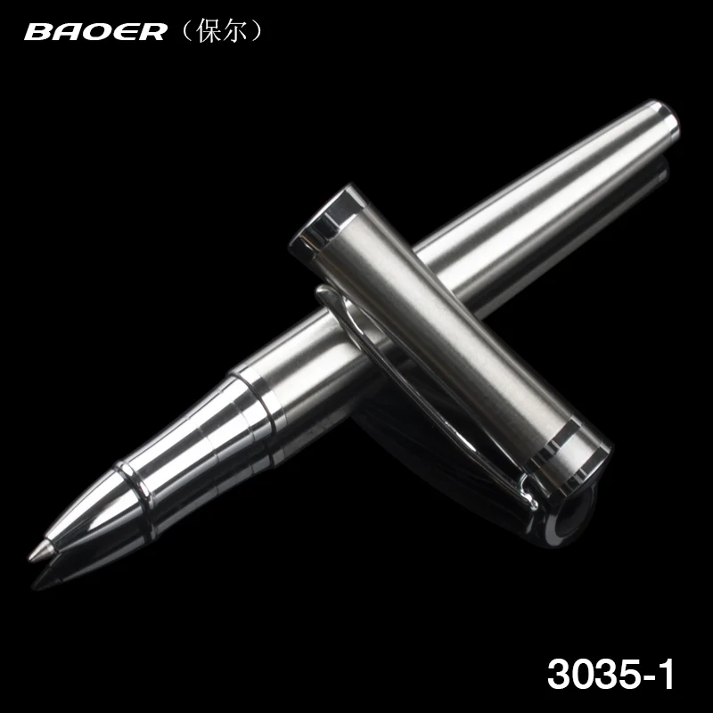 Бесплатная доставка Baoer 3035 гелевая ручка Нержавеющая сталь Металл серебристый