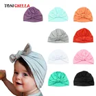 Весенне-осенние хлопковые детские шапки для девочек и мальчиков, шапки в богемном стиле с узелками, однотонная индийская шапочка, детская шапочка для малышей CL5131
