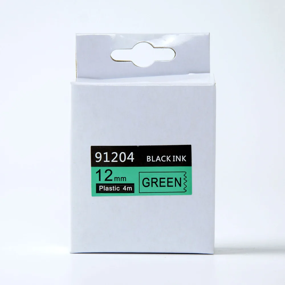 Бесплатная доставка 10 упаковок черный на зеленый совместимый с dymo LetraTag бумажные