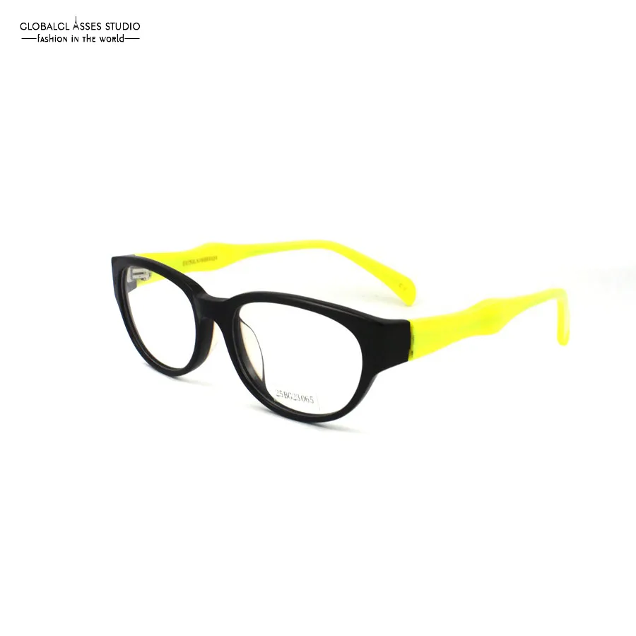 

Eyeglasses Fashion Big Round Rim Women Men Black Frame On Yellow Temple Ergonomic Design Anti-Slip Optical Glasses SQ-0129 C2