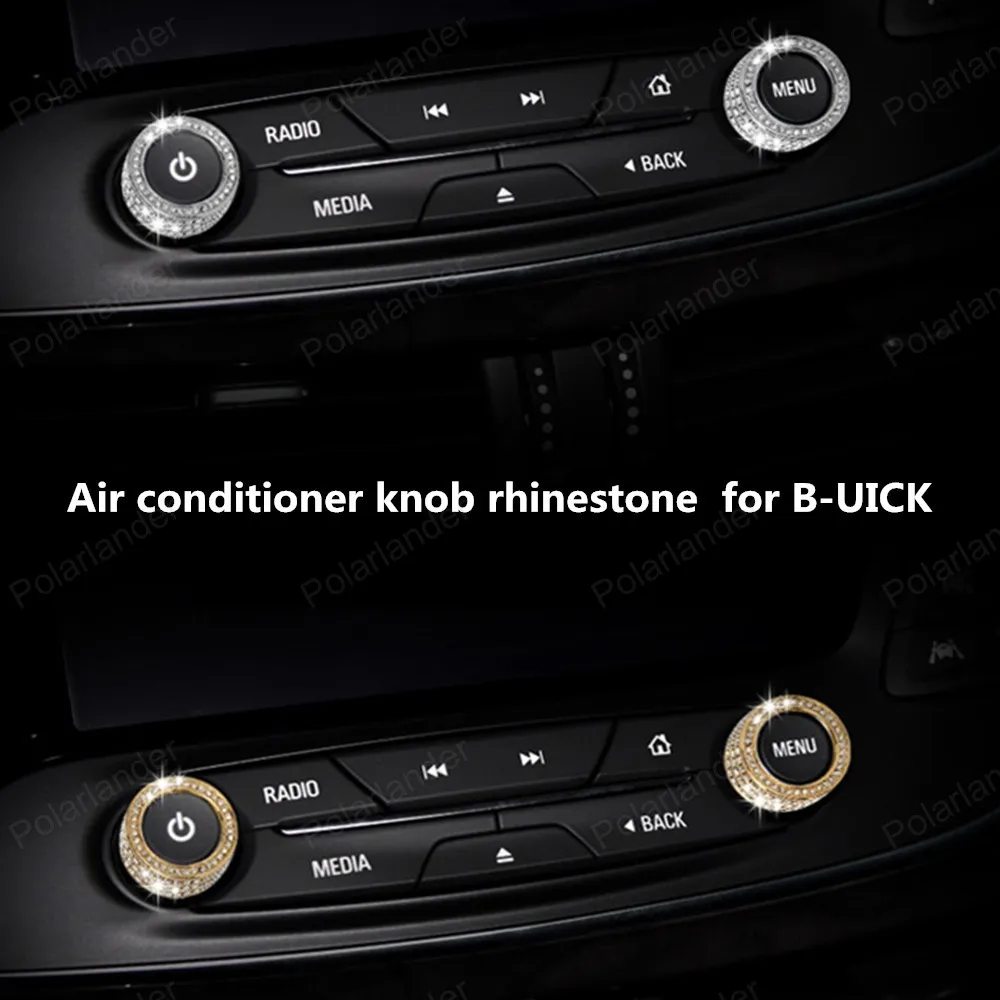 

2pcs/set Car rhinestone decorative air conditioning knob for B-uick E-nvision Car Air Conditioning heat control Switch knob